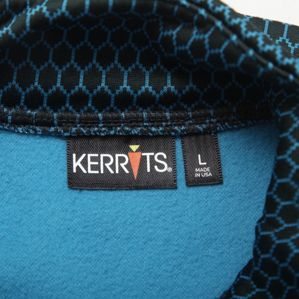 Kerrits Girls' L Activewear Top Quarter Zip Long Sleeve Teal Black Hexagon - Picture 6 of 12